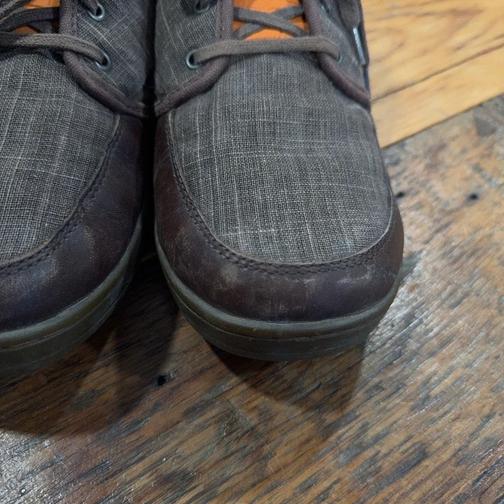 Olukai Mens Nana Hele Chukka Boots Size 11 Brown Leather Textile Stingray Detail